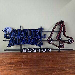 NEW PLEASE READ BOSTON RED SOX SAM ADAMS BEER LIGHT UP LED SIGN 34" X 16"
